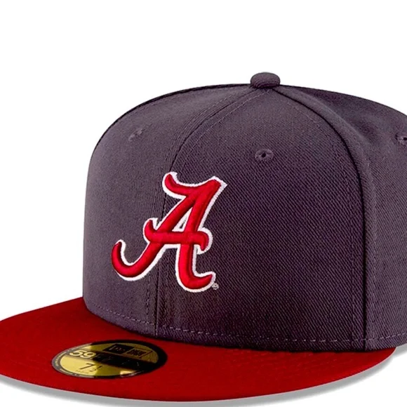 Alabama Crimson Tide New Era Basic 59FIFTY Fitted Hat - Graphite/Crimson - Picture 1 of 8